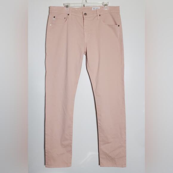 AG Tellis Vintage Pink Modern Slim Jeans Size 36x34 sueded Sateen - Picture 1 of 10
